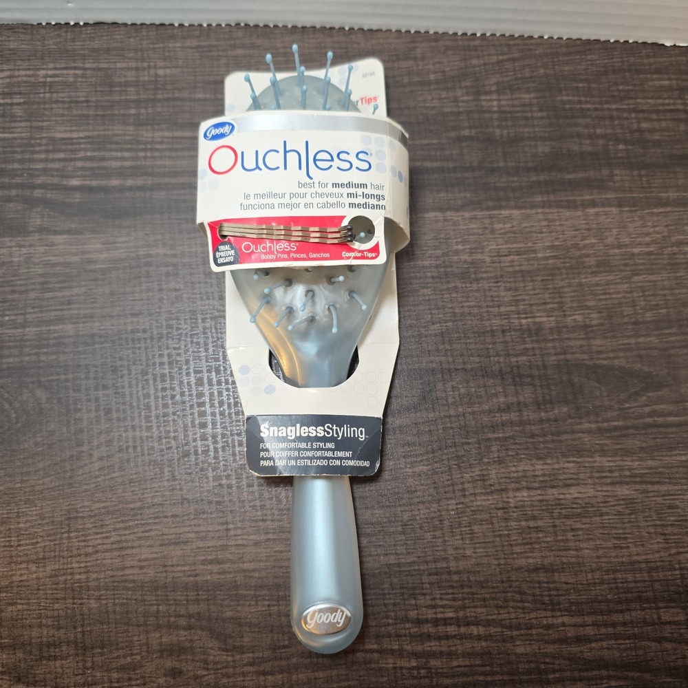 Rare Goody Ouchless Gentle Hair Brush Comfort Flex Brown 2006 Purse Size 6.5"
